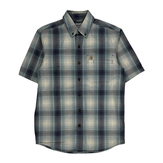 Carhartt Checked Short Sleeve Shirt - Small Blue Cotton