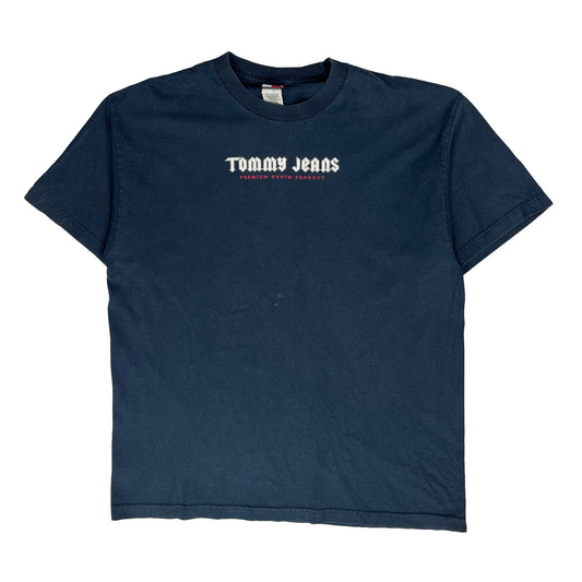 Tommy Hilfiger Spellout T-Shirt - XL Blue Cotton