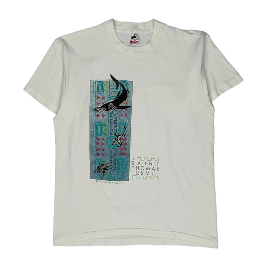 Vintage Saint Thomas USvi Fruit Of The Loom Graphic T-Shirt - Large White Cotton