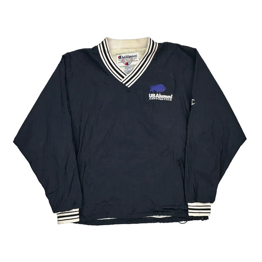 Vintage Ub Alumni Association Champion College Windbreaker - Large Navy Nylon