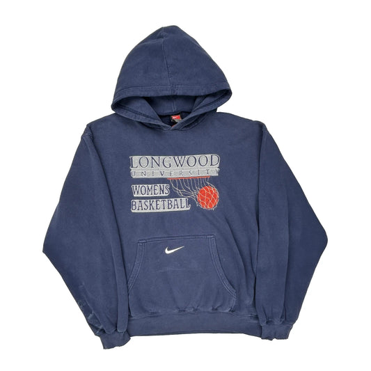 Nike College Hoodie - Large Blue Cotton