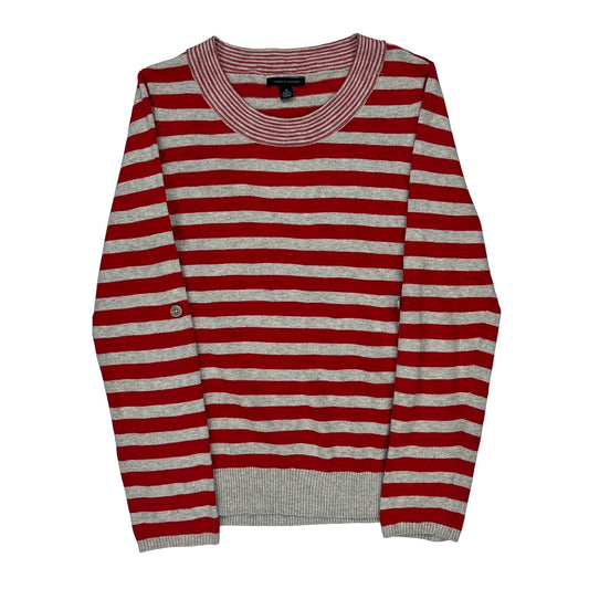 Tommy Hilfiger Striped Jumper - Medium Red Cotton Blend