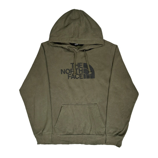 The North Face Graphic Hoodie - Large Khaki Cotton Blend