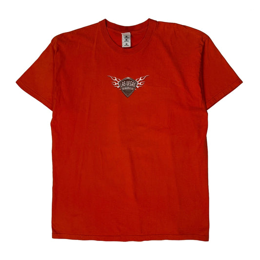 Vintage Las Vegas Bikefest 2001 Fruit Of The Loom Graphic T-Shirt - 2XL Orange Cotton