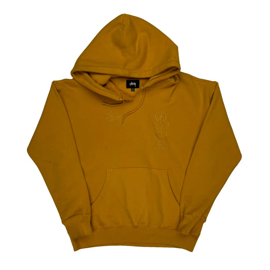 Handle With Care Stussy Hoodie - Medium Yellow Cotton