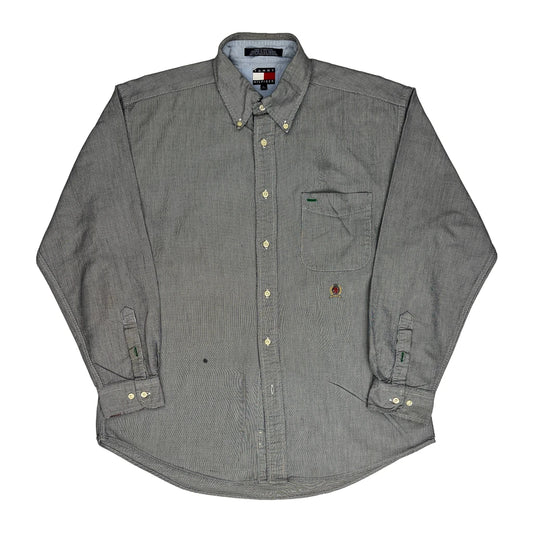Tommy Hilfiger Striped Shirt - Large Grey Cotton