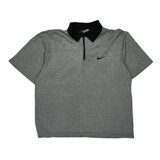 Nike Polo Shirt - Large Black Cotton