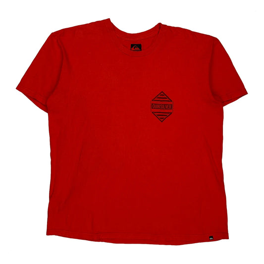 Vintage Quiksilver Slim Fit T-Shirt - XL Red Cotton
