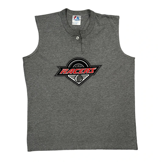 Racers Logo Majestic Vest - Large Grey Cotton