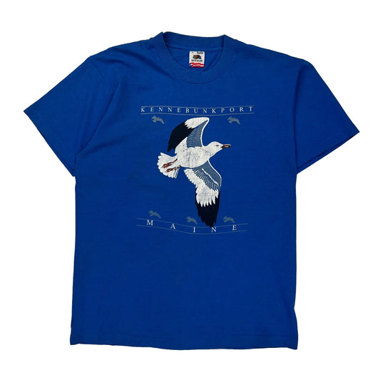 Kennebunkport Maine Fruit Of The Loom Graphic T-Shirt - Large Blue Cotton