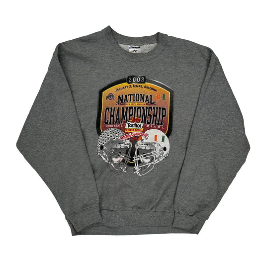 National Championship 2003 Jerzees College Sweatshirt - Medium Grey Polyester Blend