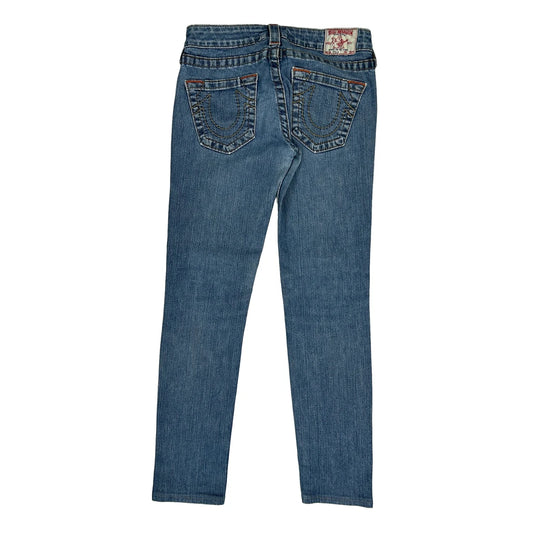 True Religion Skinny Jeans - 28W UK 6 Blue Cotton