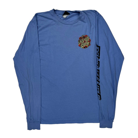 Santa Cruz Graphic Long Sleeve T-Shirt - Large Blue Cotton