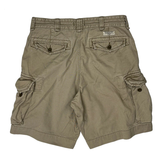 Vintage Polo By Ralph Lauren Cargo Shorts - 34W 11L Beige Cotton
