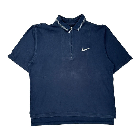 Nike Polo Shirt - Medium Blue Cotton