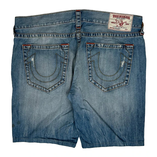 True Religion Denim Shorts - 40W 10L Light Wash Denim