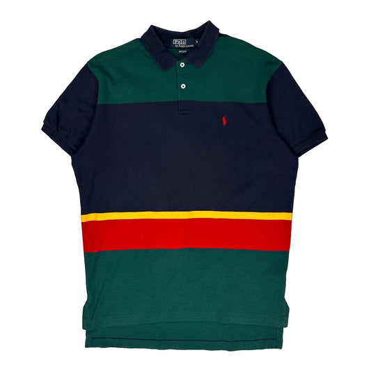 Polo By Ralph Lauren Striped Polo Shirt - Large Multicoloured Cotton