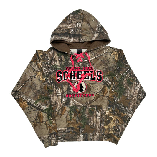 Vintage Signature Hoodie - Large Camo Cotton