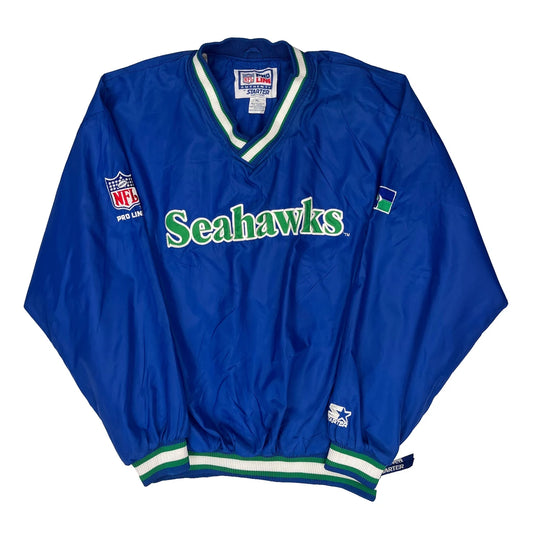 Seahawks Starter Football Windbreaker - XL Blue Nylon