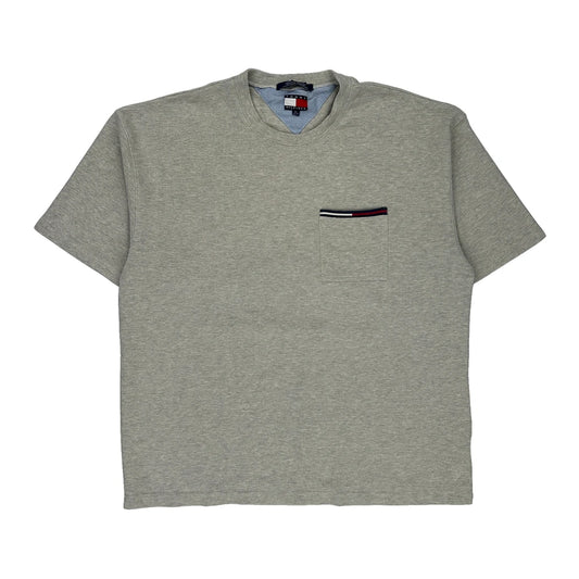 Tommy Hilfiger T-Shirt - XL Grey Cotton
