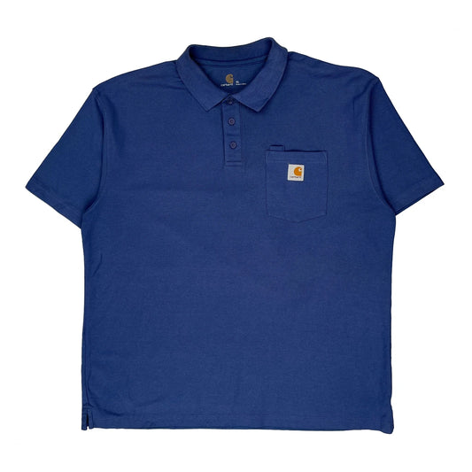 Pocket On Chest Carhartt Polo Shirt - XL Blue Cotton