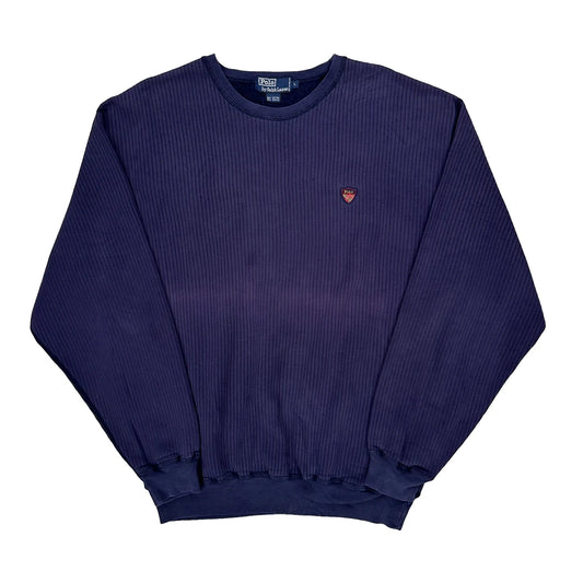 Polo By Ralph Lauren Sweatshirt - Large Blue Cotton Blend