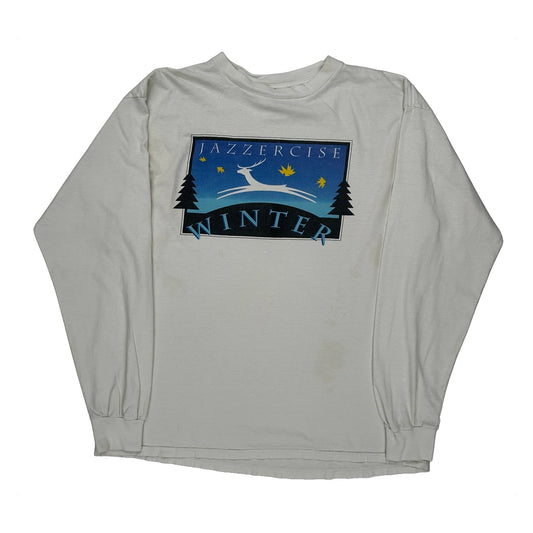 Tultex Graphic Long Sleeve T-Shirt - XL White Cotton