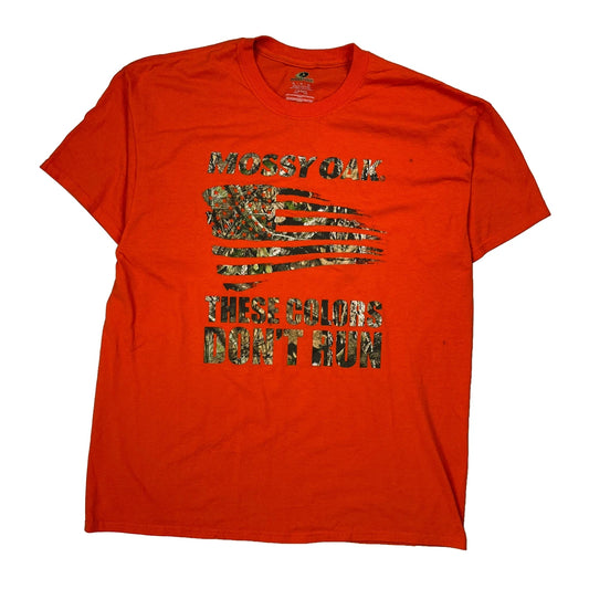 Mossy Oak Camo T-Shirt - XL Orange Cotton Blend