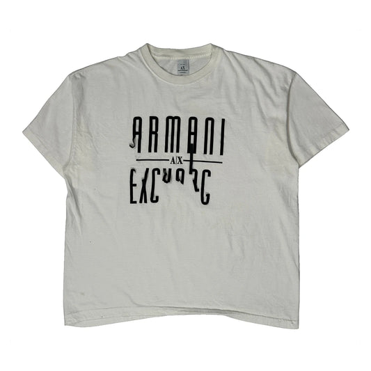Armani Exchange Graphic T-Shirt - XL White Cotton