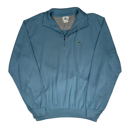Vintage Lacoste 1/4 Zip - 2XL Blue Cotton