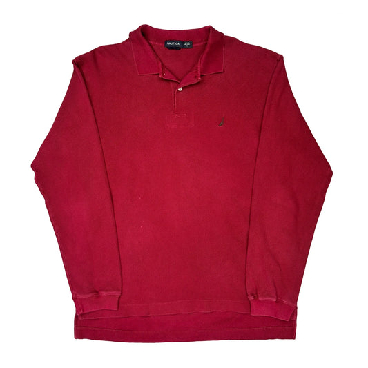 Nautica Polo Shirt - XL Burgundy Cotton