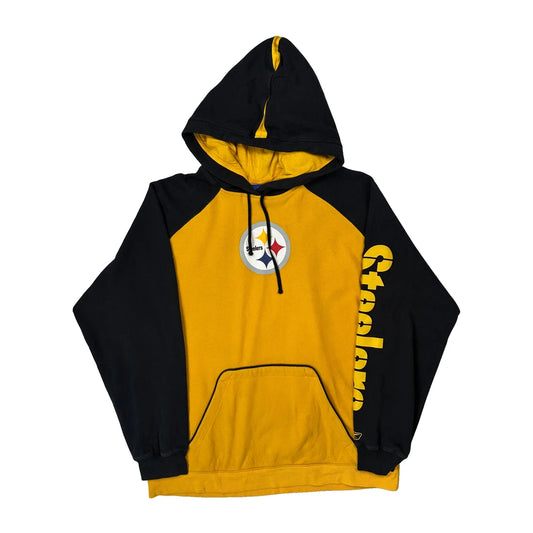 Vintage Steelers Reebok Nfl Hoodie - Large Yellow Cotton