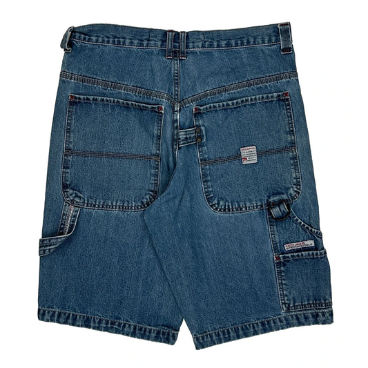Paco Baggy Carpenter Shorts - 32W 10L Blue Cotton