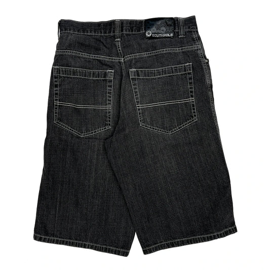 Southpole Baggy Denim Shorts - 32W 12L Grey Denim
