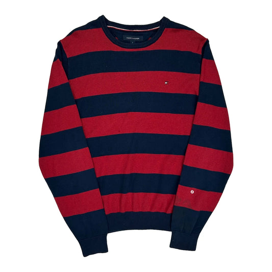 Tommy Hilfiger Striped Jumper - Medium Navy Cotton
