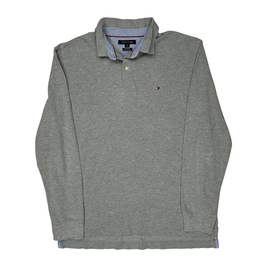 Tommy Hilfiger Polo Shirt - Large Grey Cotton