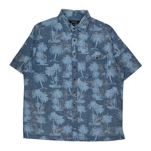 Croft & Barrow Floral Short Sleeve Shirt - XL Blue Cotton