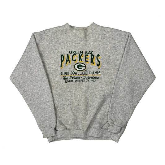 Green Bay Packers Logo 7 Nfl Sweatshirt - Medium Grey Cotton