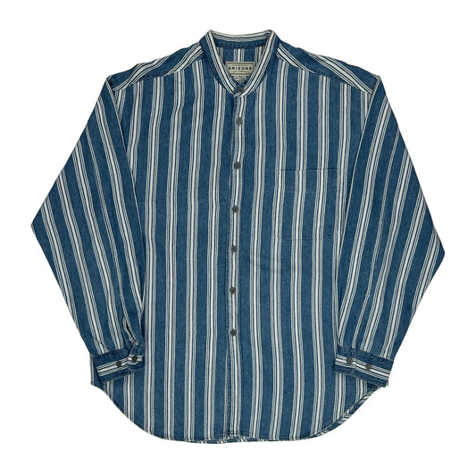 Arizona Jeans Striped Shirt - Medium Blue Cotton