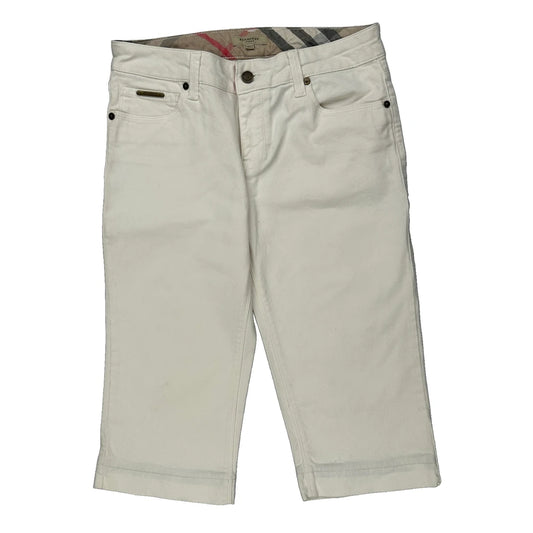 Burberry London Denim Shorts - Small White Cotton