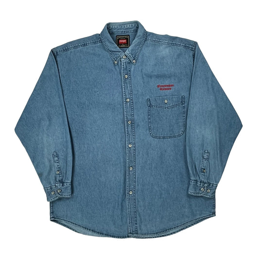 Wrangler Denim Shirt - XL Blue Cotton