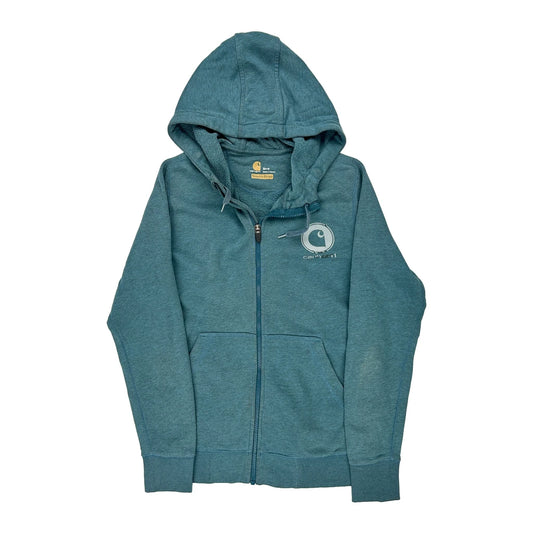 Carhartt Hoodie - Small Blue Cotton Blend
