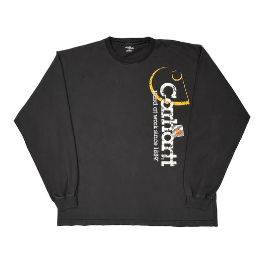 Carhartt Long Sleeve T-Shirt - Large Black Cotton