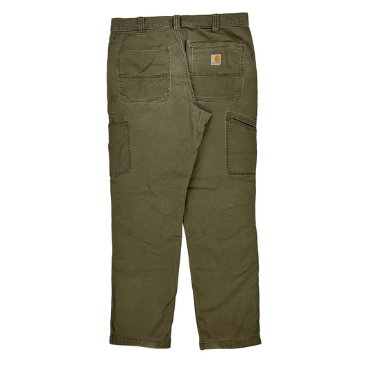 Carhartt Double Knee Carpenter Trousers - 34W 34L Green Cotton
