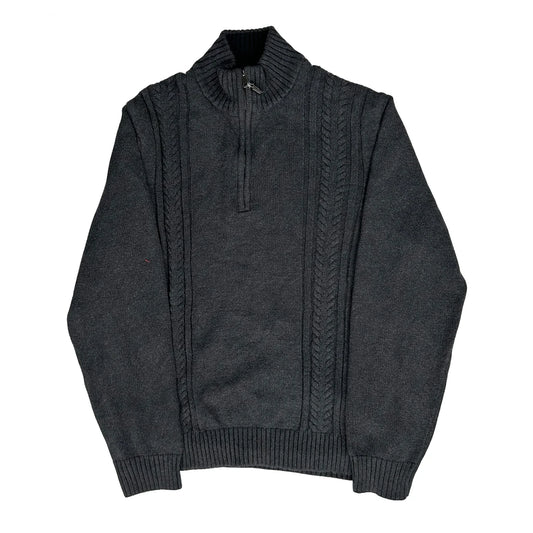 Calvin Klein 1/4 Zip - Large Black Cotton
