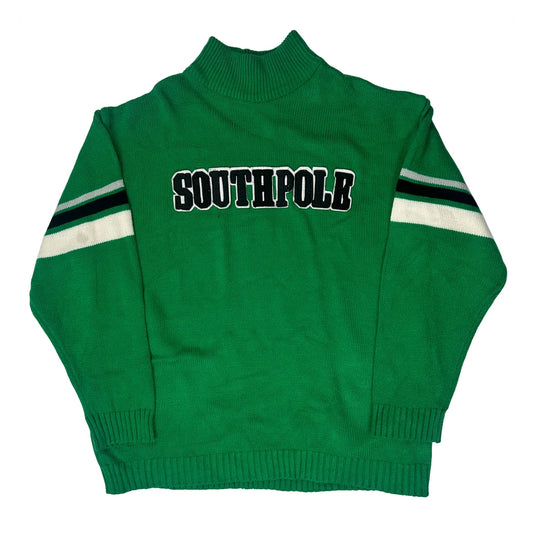 South Pole Spellout Jumper - XL Green Knitted