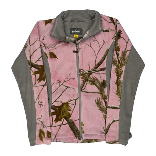 Vintage Cabelas Camo Fleece Jacket - Small Pink Polyester