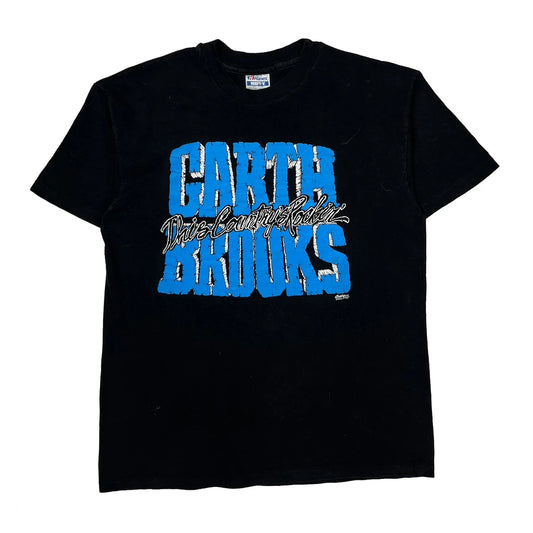 1991 Garth Brooks Friends In Low Places Hanes Single Stitch T-Shirt - XL Black Cotton