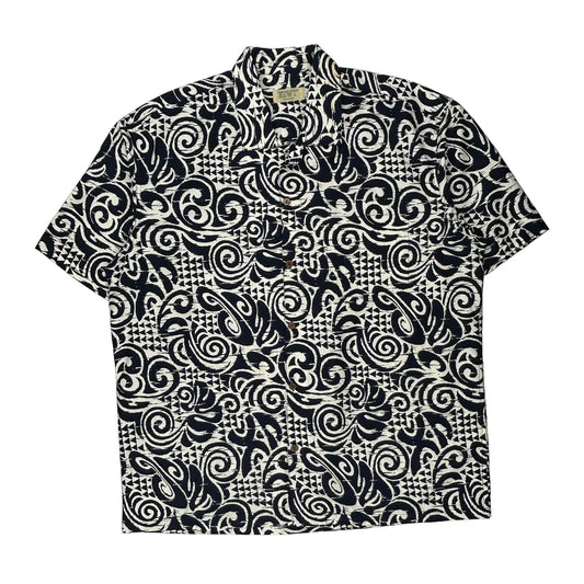 Newt Hawaiian Shirt - XL Black & White Cotton