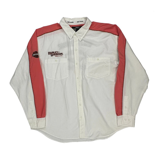 Motorcycles Harley Davidson Graphic Shirt - 2XL Red Cotton